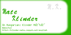 mate klinder business card